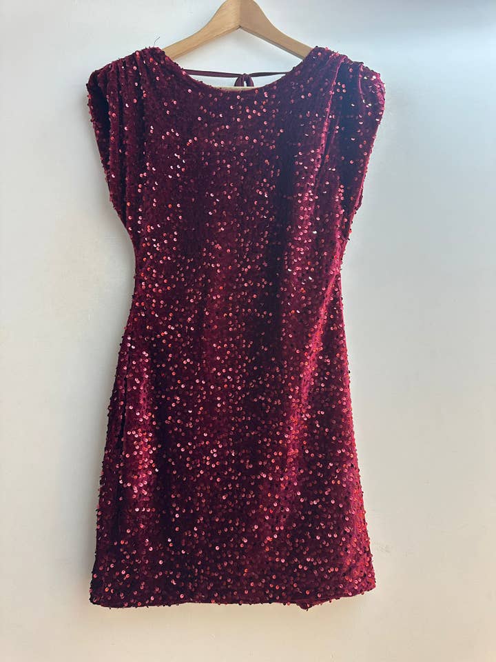 LORIANE - Wholesale Dress - Women's - 11245 Short velvet dress with sequins5