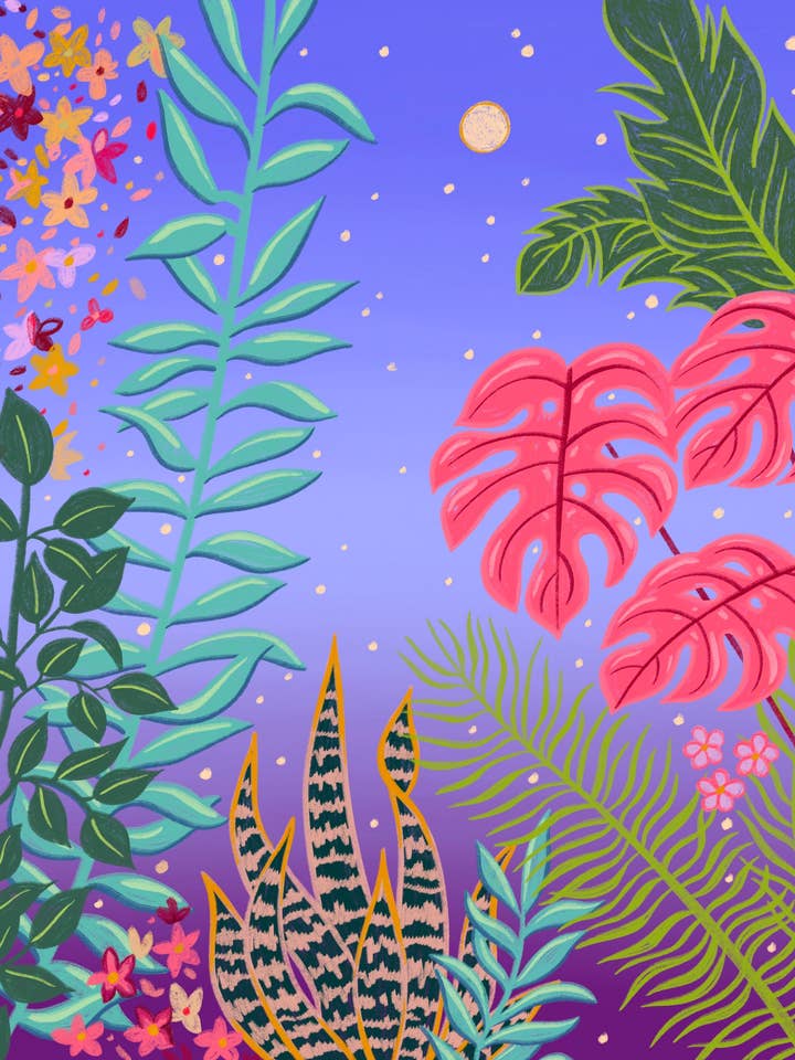 Lámina artística de Dani's Jungle, 8 x 10 pulgadas. para venta al por mayor de liadelyonart