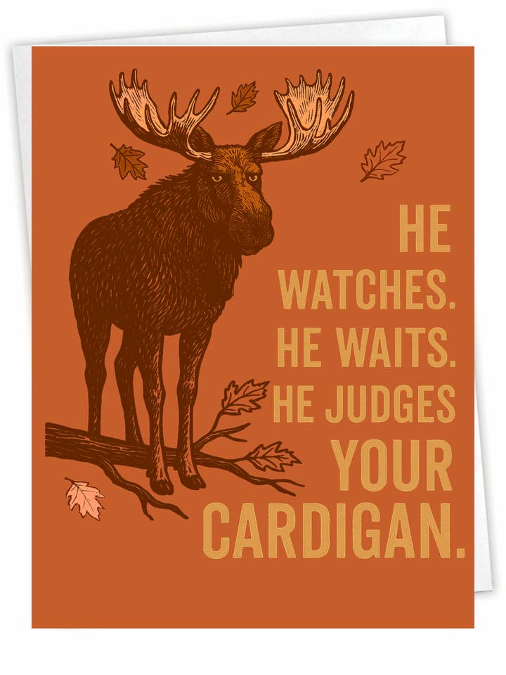 Cartão de Felicitações Divertido - Alce FN - Interior em Branco por atacado de Blue Spark Card Co