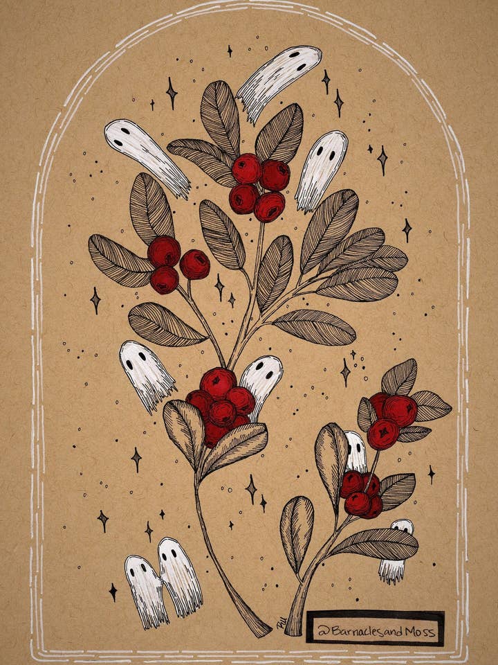 Haunted Cranberries Fine Art Print for wholesale by Barnacles and Moss
