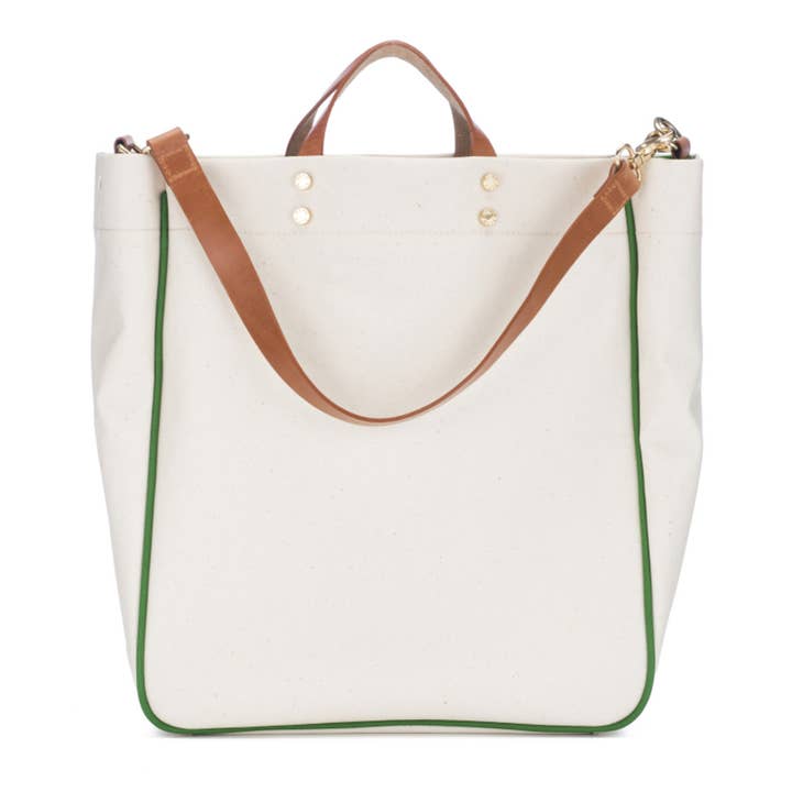Boulevard - Wholesale Tote Bag - Women's - "Parker" Grass Canvas Tote with Leather Accents4