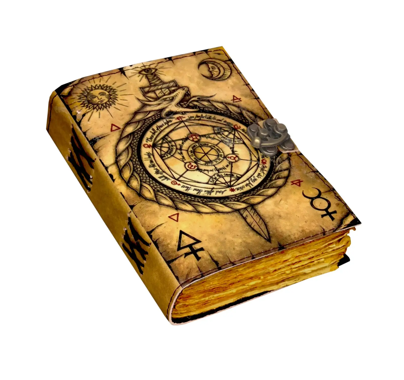 R K Handicrafts and Exporters - Wholesale Journal/Diary - Vintage Leather Journal Notebook Diary with Compass Print 1