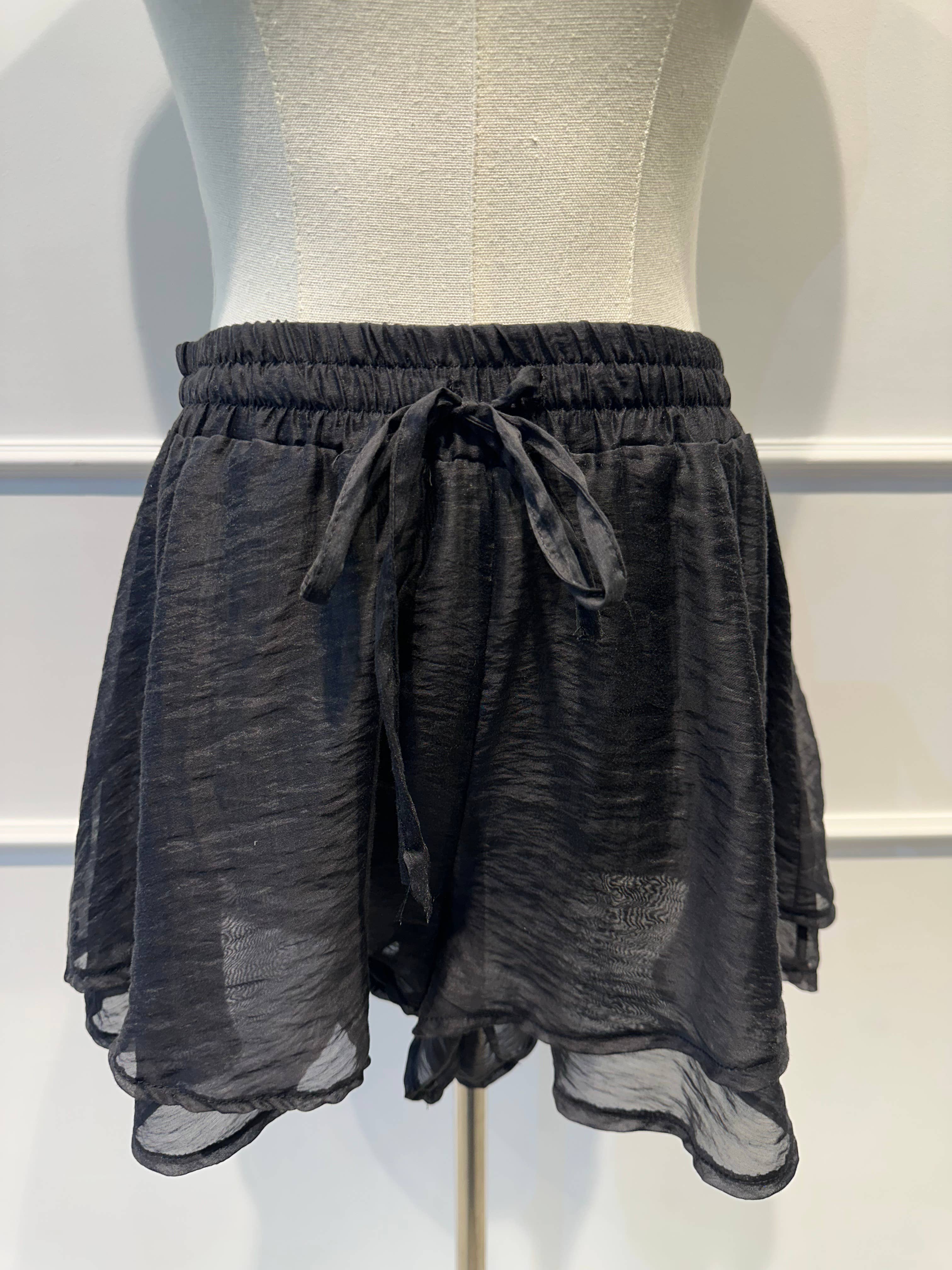 AMARIA - Vente Ensemble haut et short (PAS d'intérieur) - Femme - Ensemble Voile à Volants –Top Fluide & Short 7673674811