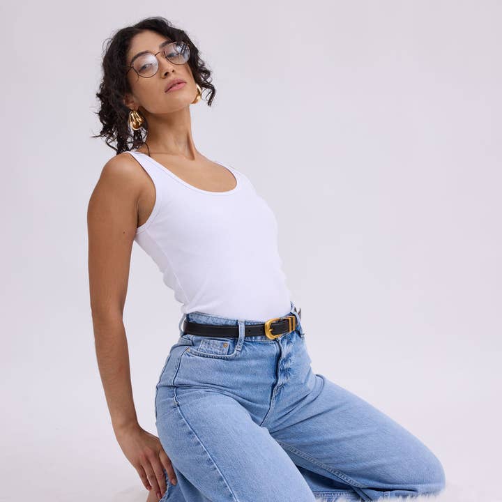 Most Wanted USA - Wholesale Belt - Women's - Leather Belt with Metal Strap Holders