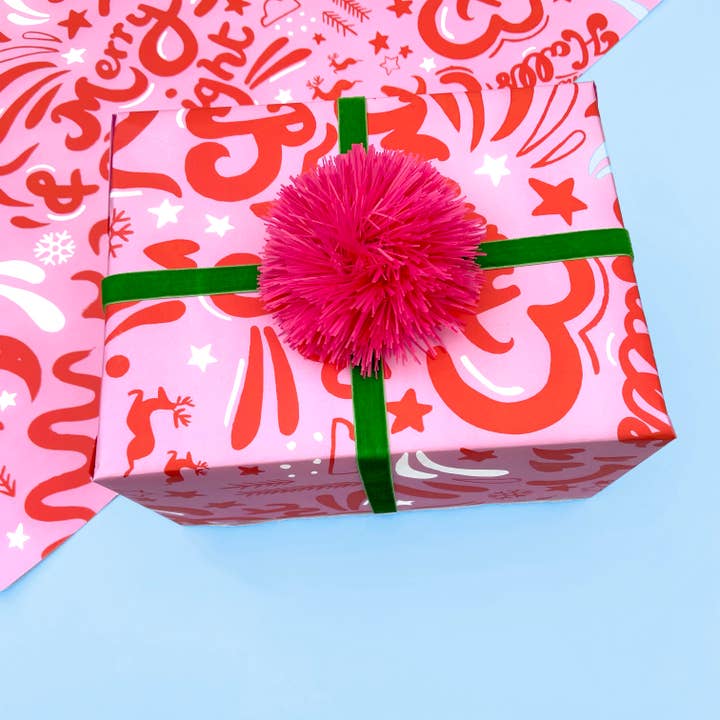 Christmas Merry & Bright wrapping paper for wholesale by Ickaprint