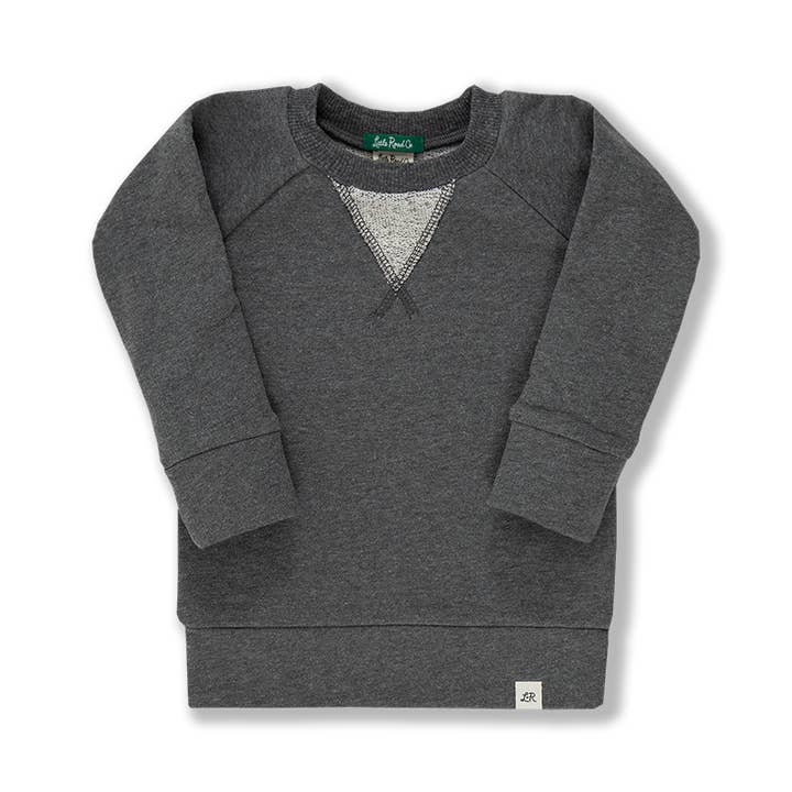 Charcoal sweatshirt met ronde hals voor wholesale door Little Road Co.