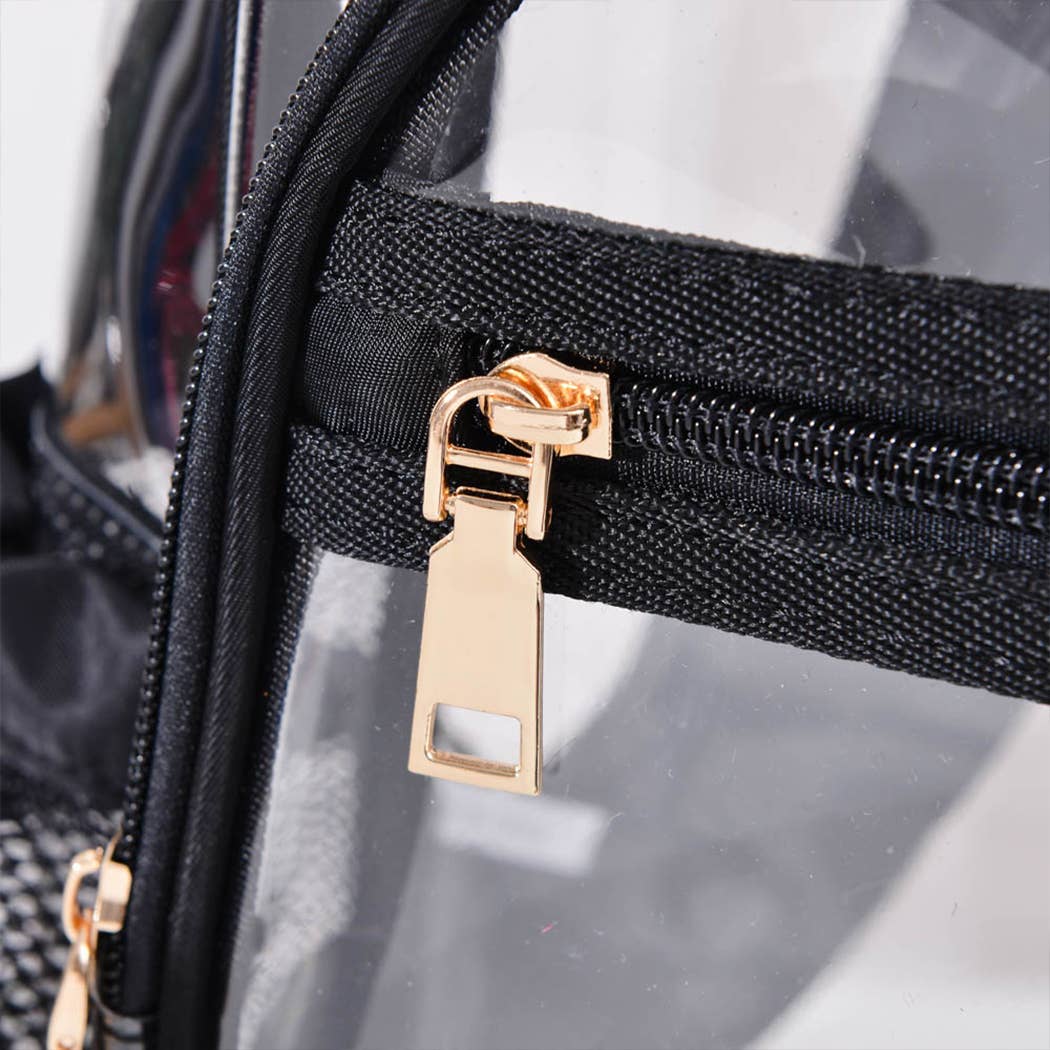 Fashion City - Wholesale Backpack - Women's - Solid Color Outlined Medium Clear Backpack9