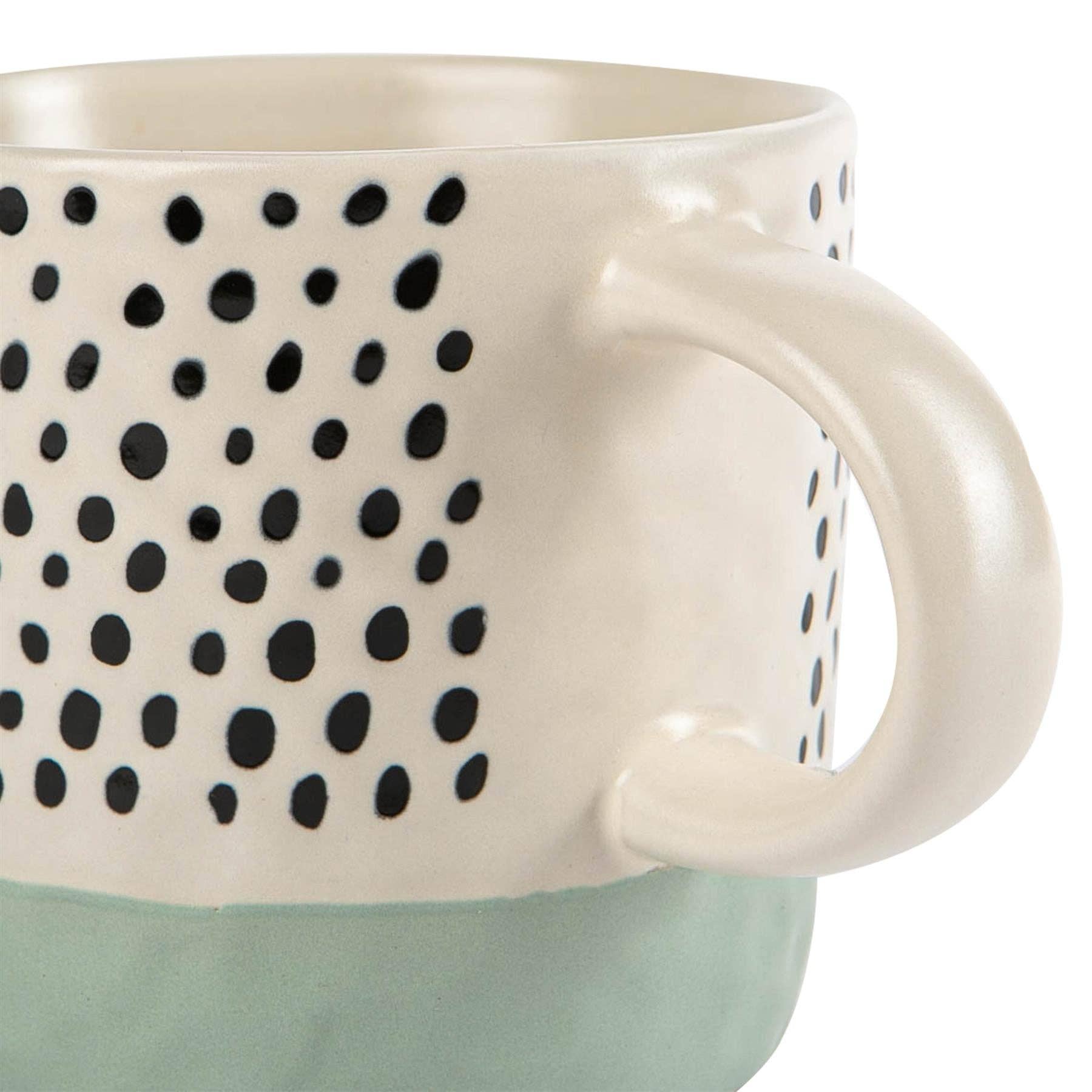 Rinkit Ltd – Großhandel Kaffeebecher – Nicola Spring Kaffeetasse mit Keramik-Tauchtechnik und Punkten – 385 ml – Blau5