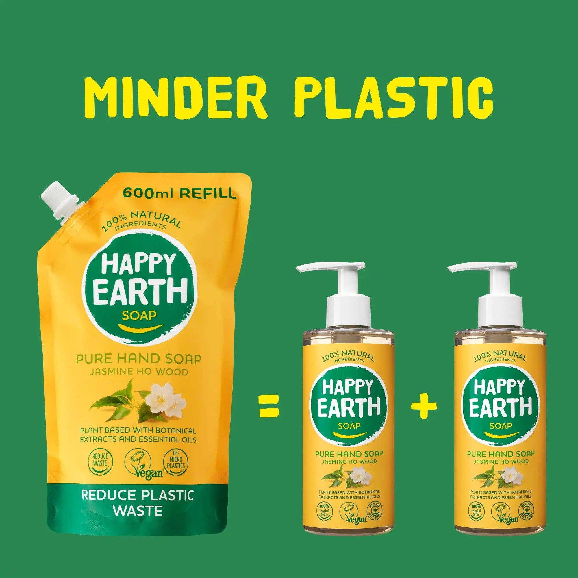 Happy Earth - Wholesale Hand Soap/Wash - Handzeep Navulverpakking Jasmine Ho Wood2