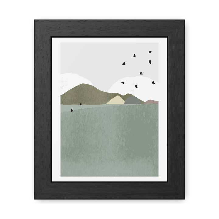 North 3 - Serene Landscape Framed Poster – Minimalist Wall Art for Home Decor for wholesale by Donkey Laserbeam