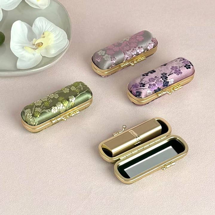 Cherry Blossom Lipstick Case with Mirror for wholesale by Cathayana