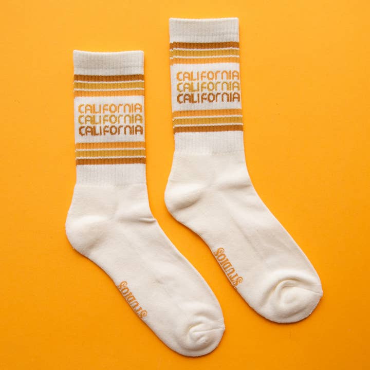 Sunshine Studios - Wholesale Socks - Unisex - California Striped Ribbed Crew Socks