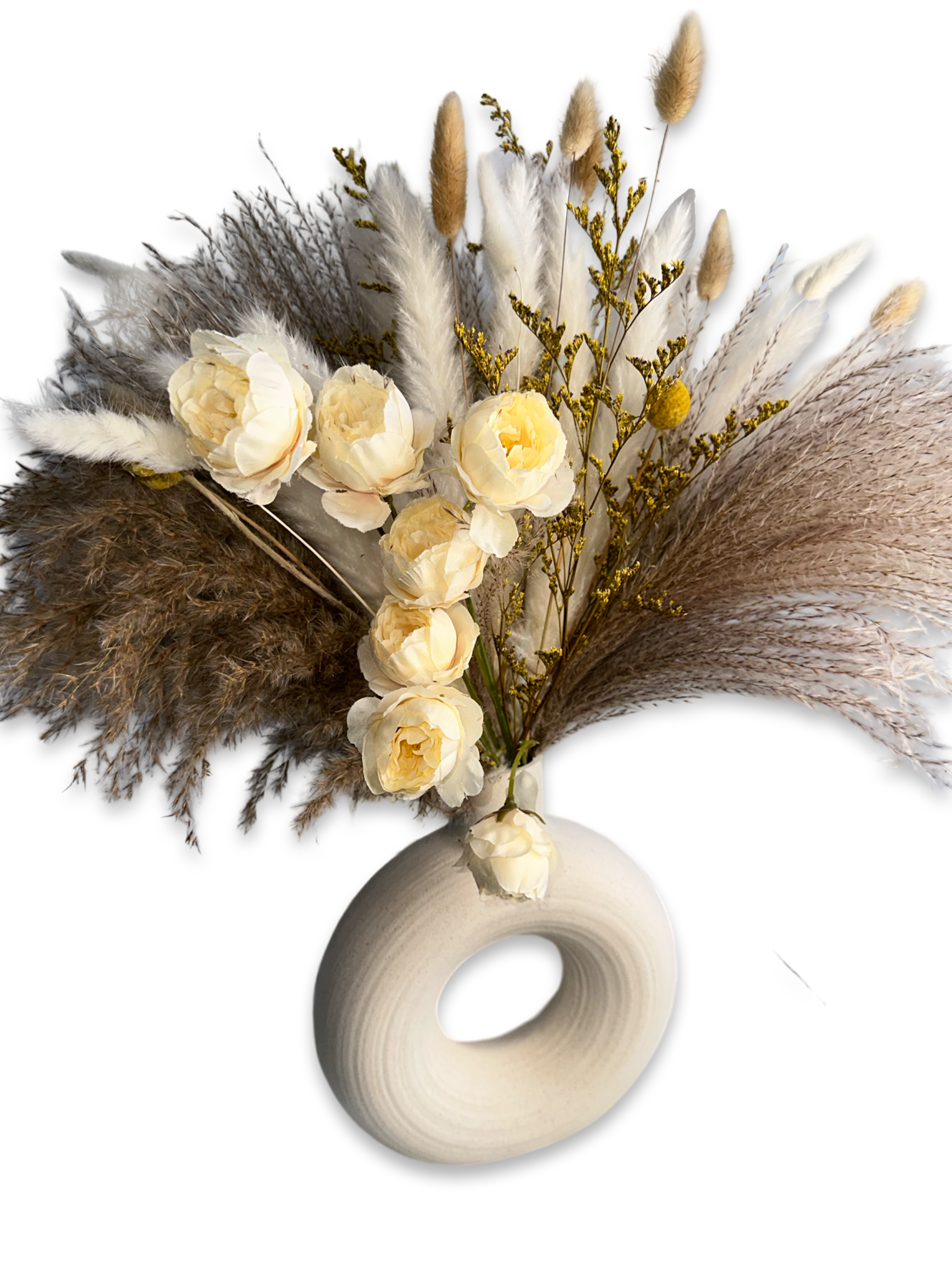 Lu home - Vente Fleur séchée/pressée - Ensemble Lu home - Arrangement floral de roses artificielles avec vase7