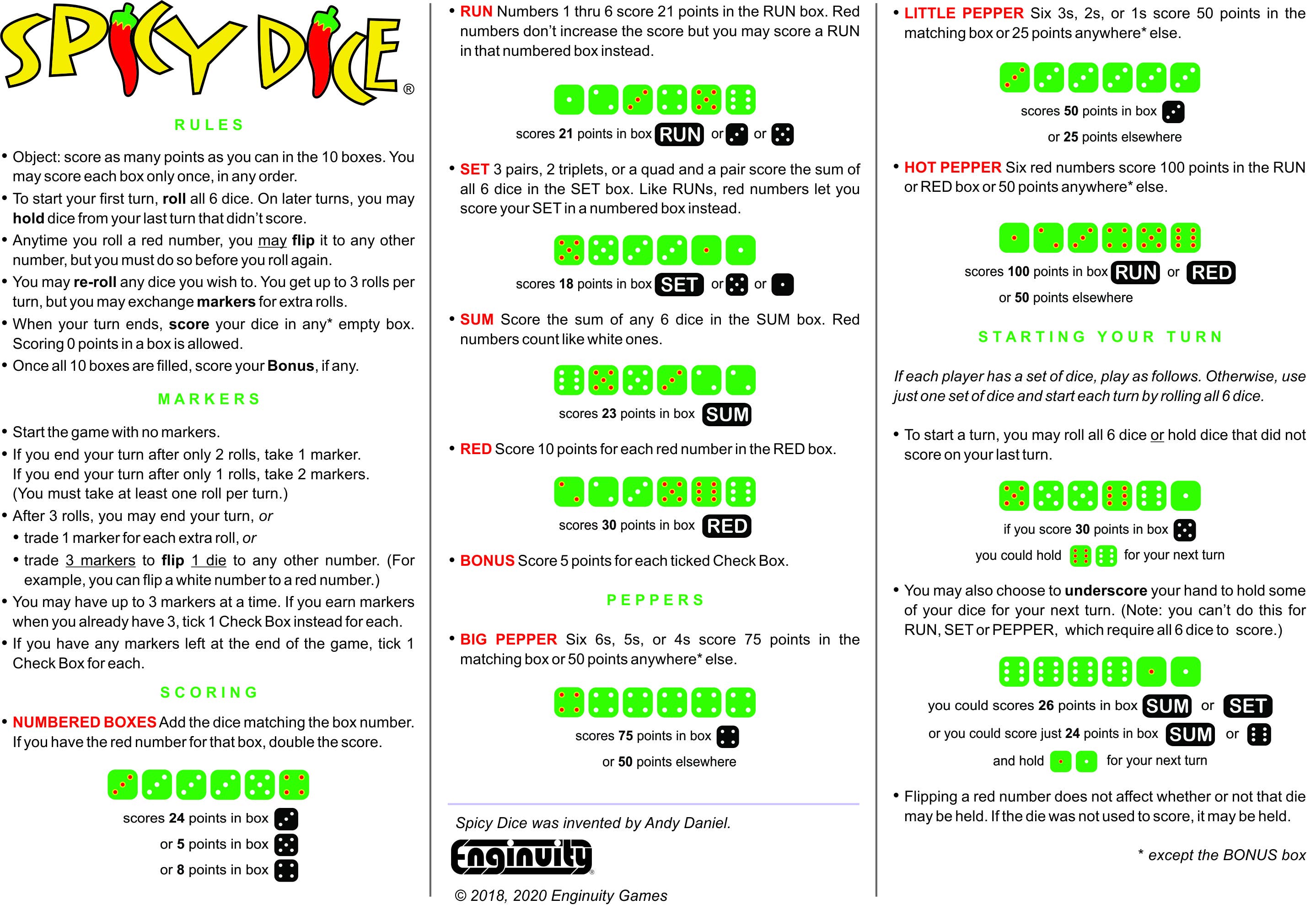 Enginuity Games - Wholesale Dice - Spicy Dice Main Game 12-piece assorted display4