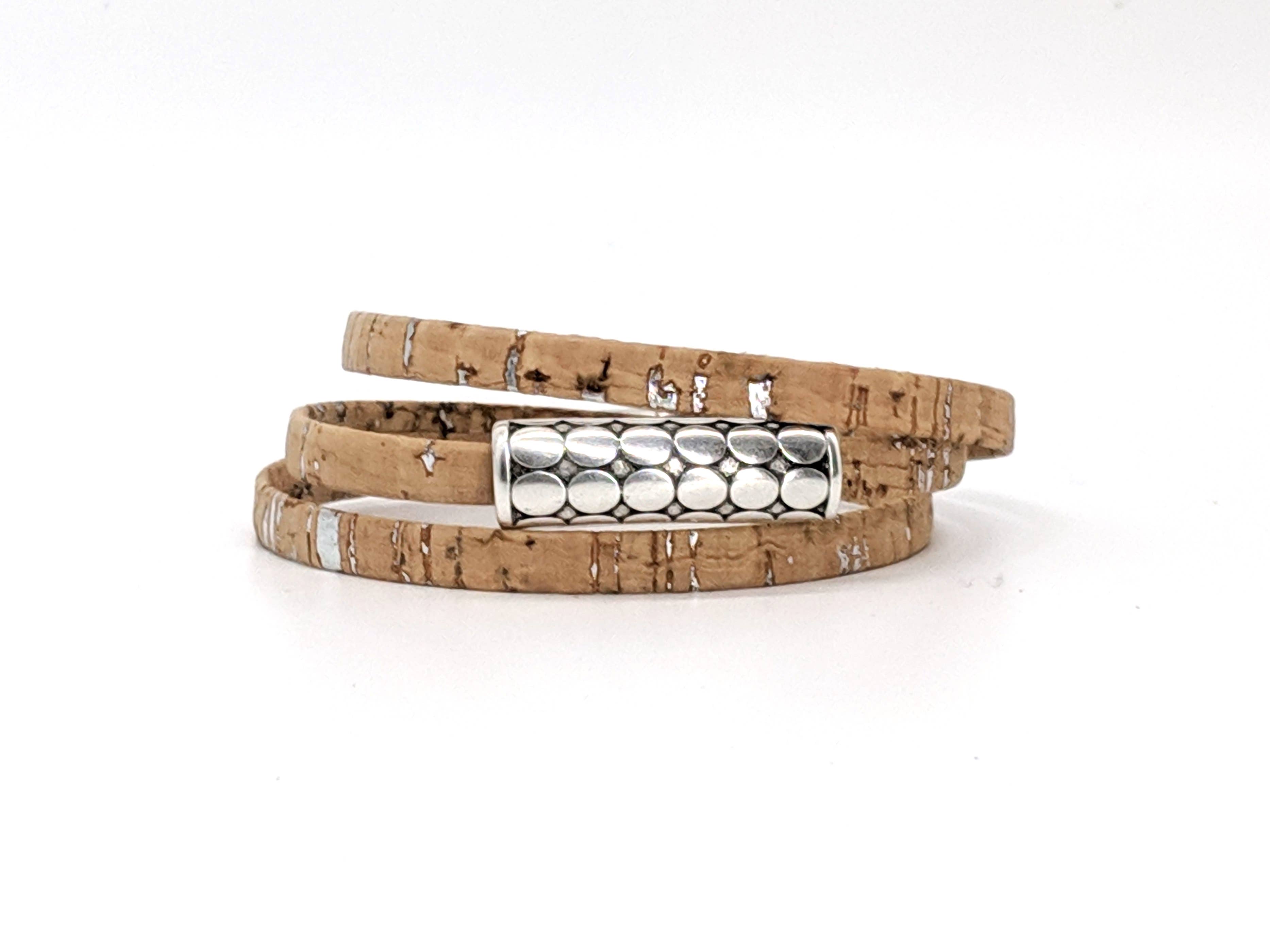 Elisabetta Studio - Wholesale Bangle Bracelet - Mod Circles - Triple Wrap Cork Bracelet6