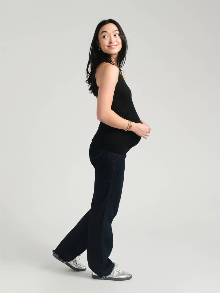 Maternity 32” Relaxed Straight Leg Jean w/ Bellyband - Rinse for wholesale by 1822 Denim