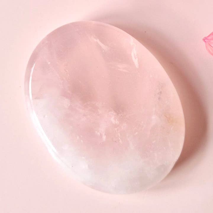 Rose Quartz Worry Stone for wholesale by Moonlight Gemstones