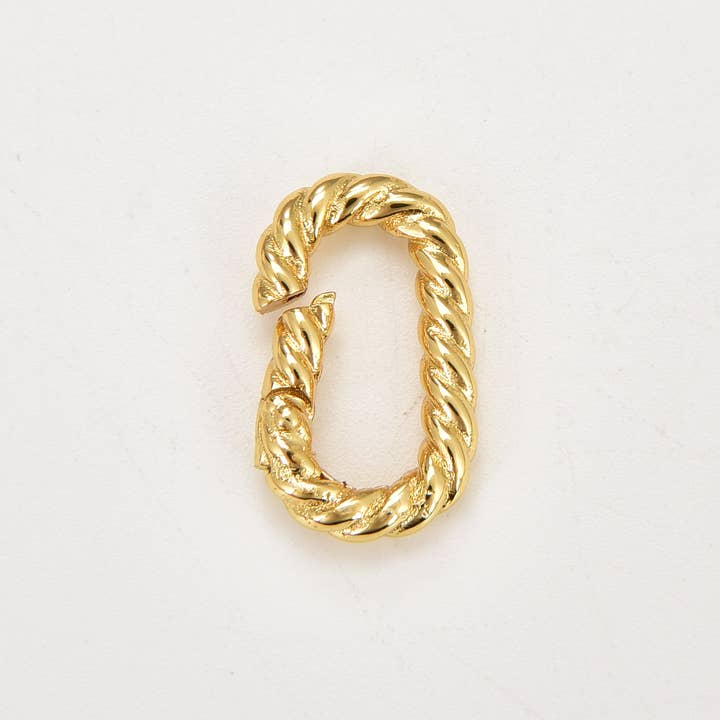 Beads Creation - Wholesale Clasp - Twisted Oval Clasp, Push Gate Clasp, CL546