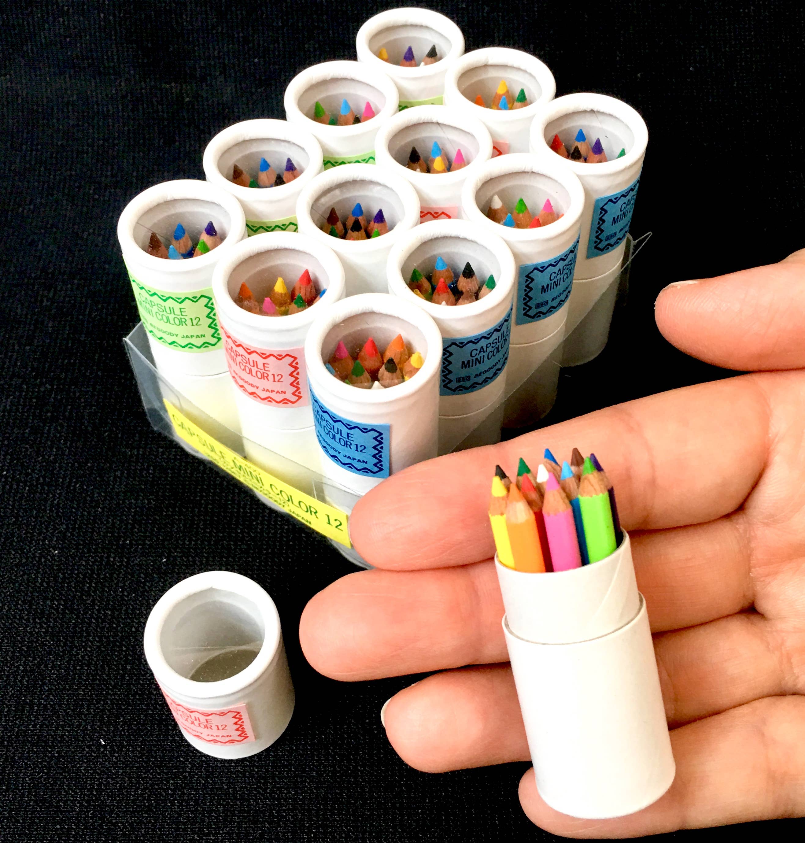 BCmini - Wholesale Colored Pencil - 21602 12 sets of 12 mini pencils in mini paper tube-1241