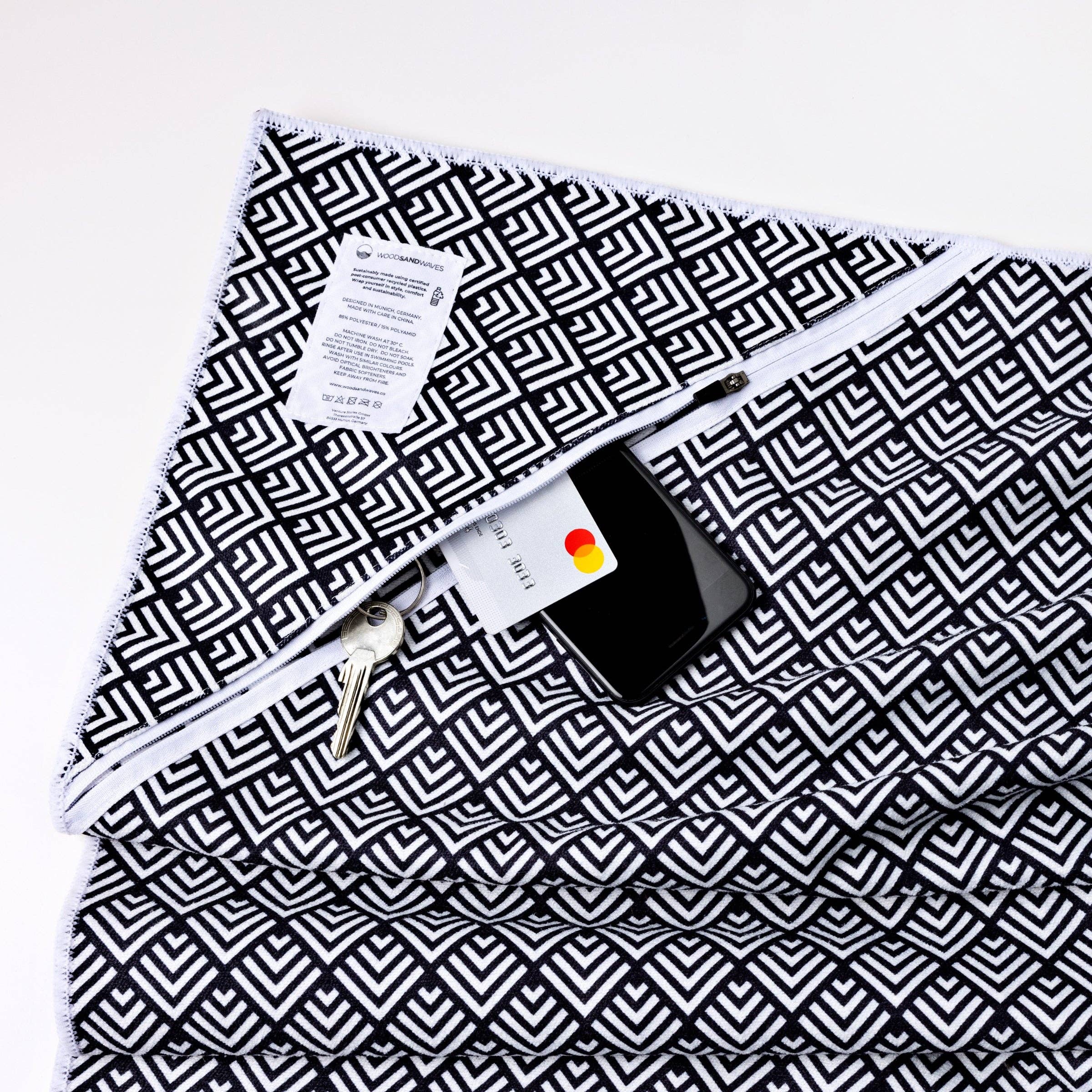 WOODSANDWAVES - Wholesale Beach Towel - Wild Ocean - Sand-Repellent Beach Towel with Secret Pocket (180cm x 80cm)7