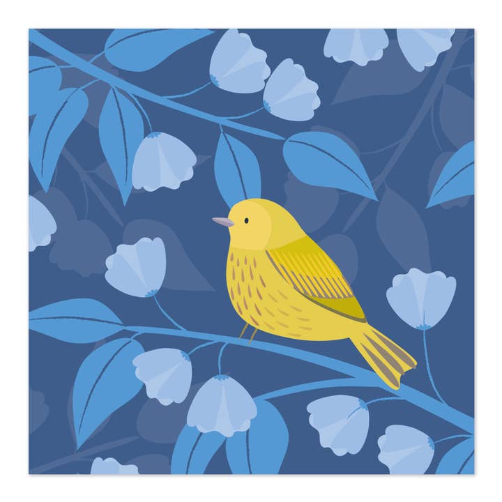 Blank Greetings Card | Yellow Bird Art Card for wholesale by Klara Hawkins