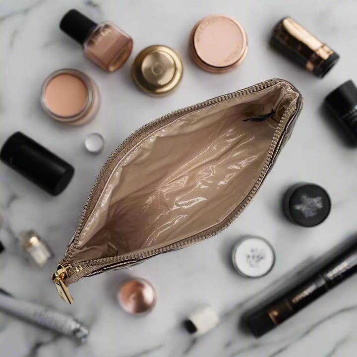 PurseN (new) - Wholesale Makeup/Cosmetic Bag - Sleek Stash Go-To-Case - Bronze2