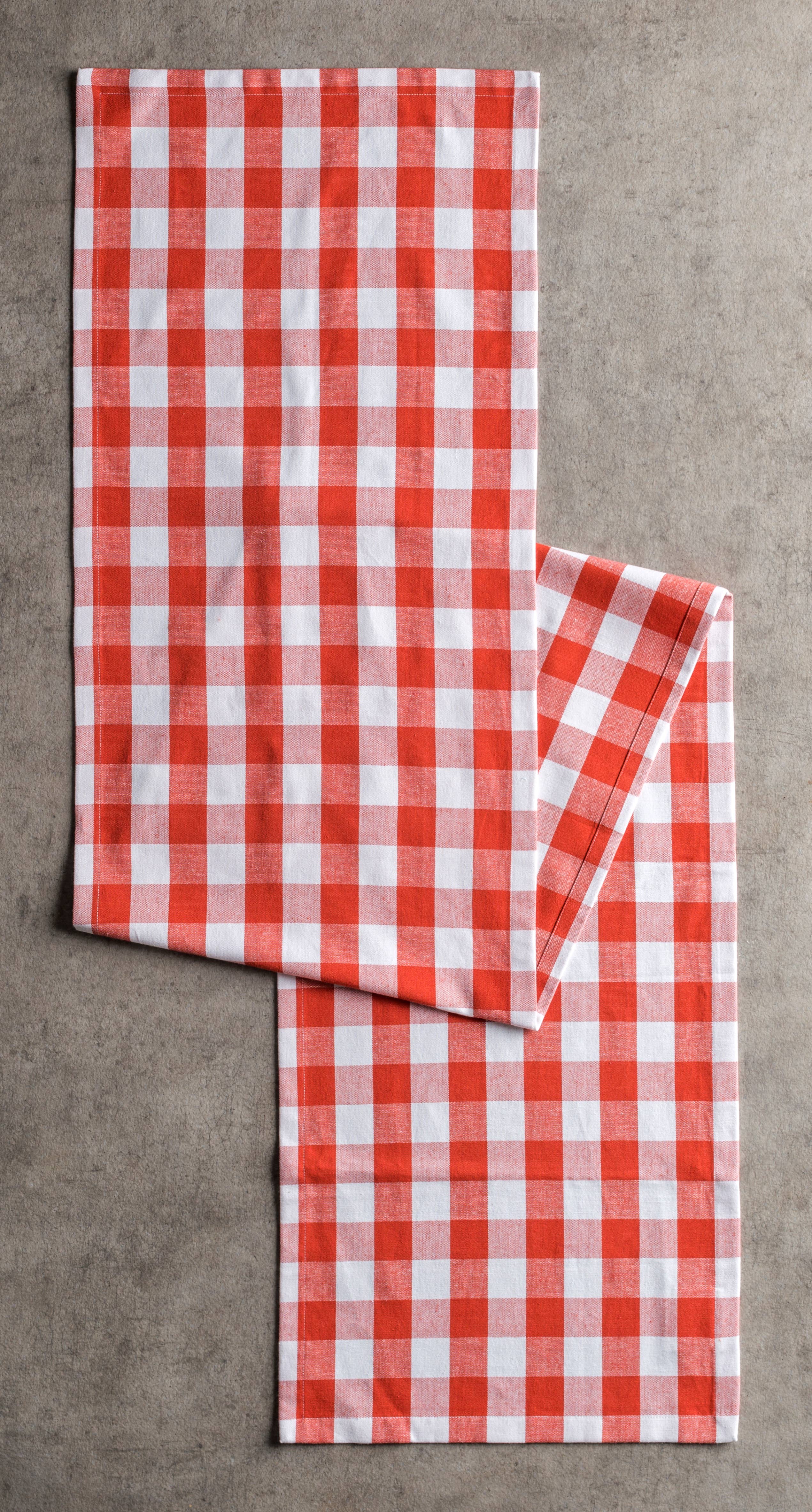 MDH - Yarn Dyed Checks - Wholesale Table Runner - Table Runner - Single Layer - Burnt Ochere Rosmalen8