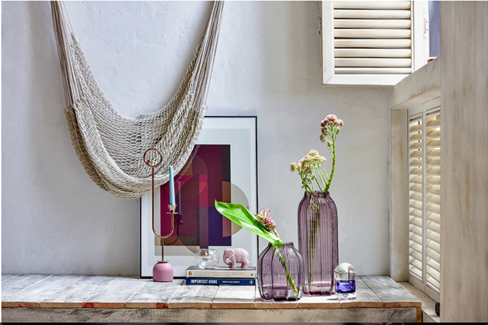 Noah Decoration - Vente Vases - Ensemble de vase moderne en verre bleu gris violet3