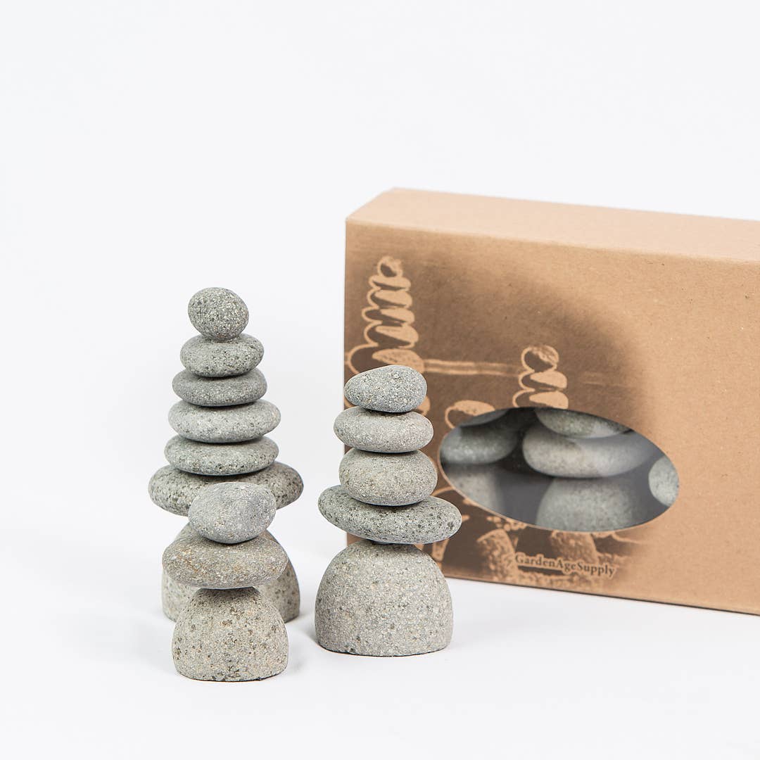 Garden Age Supply - Wholesale Outdoor Ornament/Decor - Mini Rock Cairns - Set of 32
