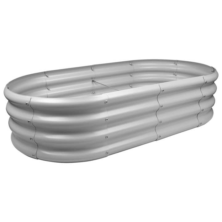 Rond verhoogd tuinbed van gegalvaniseerd staal van 120 cm x 60 cm - door Harbour Housewares voor wholesale door Rinkit Ltd
