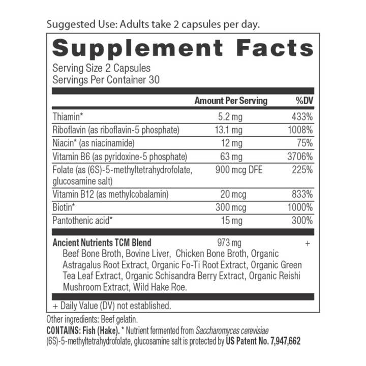 Black Ancient Nutrients Vitamin B Complex | Capsules (60 Capsules) for wholesale on Faire1
