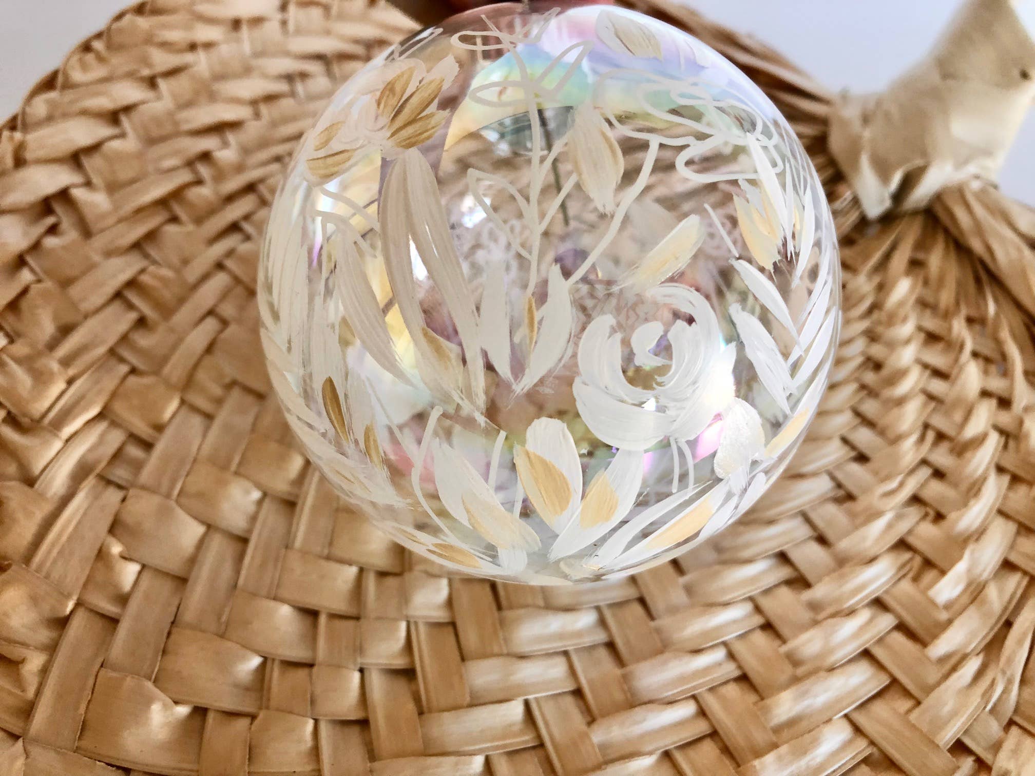 Wildsky Studio - Vente Objets de décoration - Jardin enchanté : Décoration peinte à la main Ivoire2