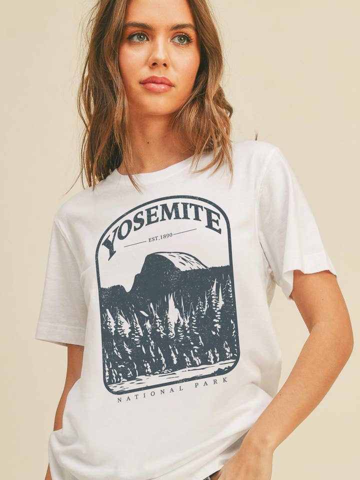 Yosemite Graphic Short Sleeve T-Shirt for wholesale by Honestee