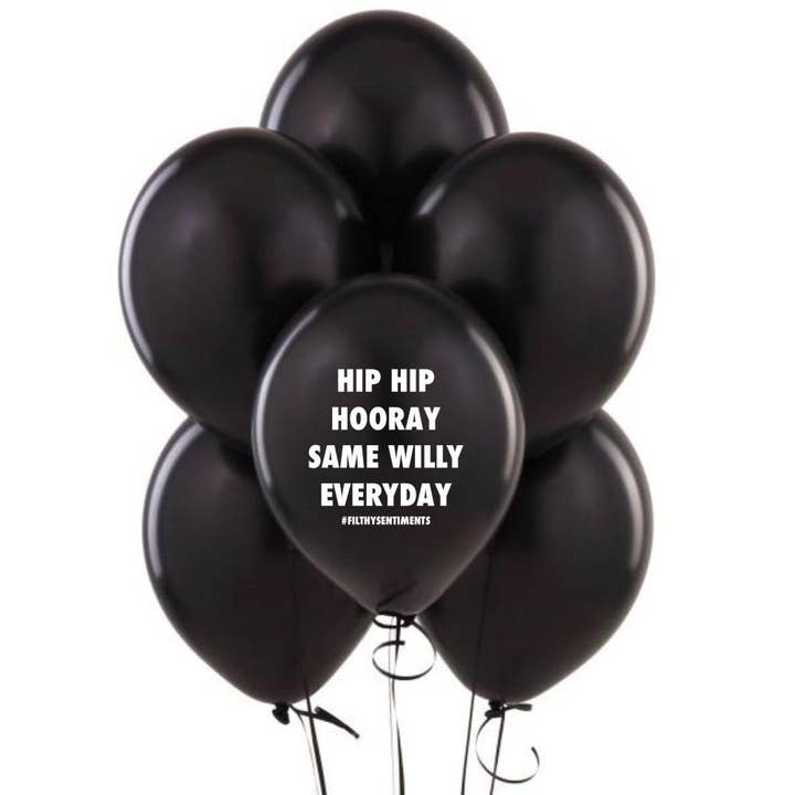 Globos Hip Hip Hooray Same Willy (paquete de 5) para venta al por mayor de Filthy Sentiments