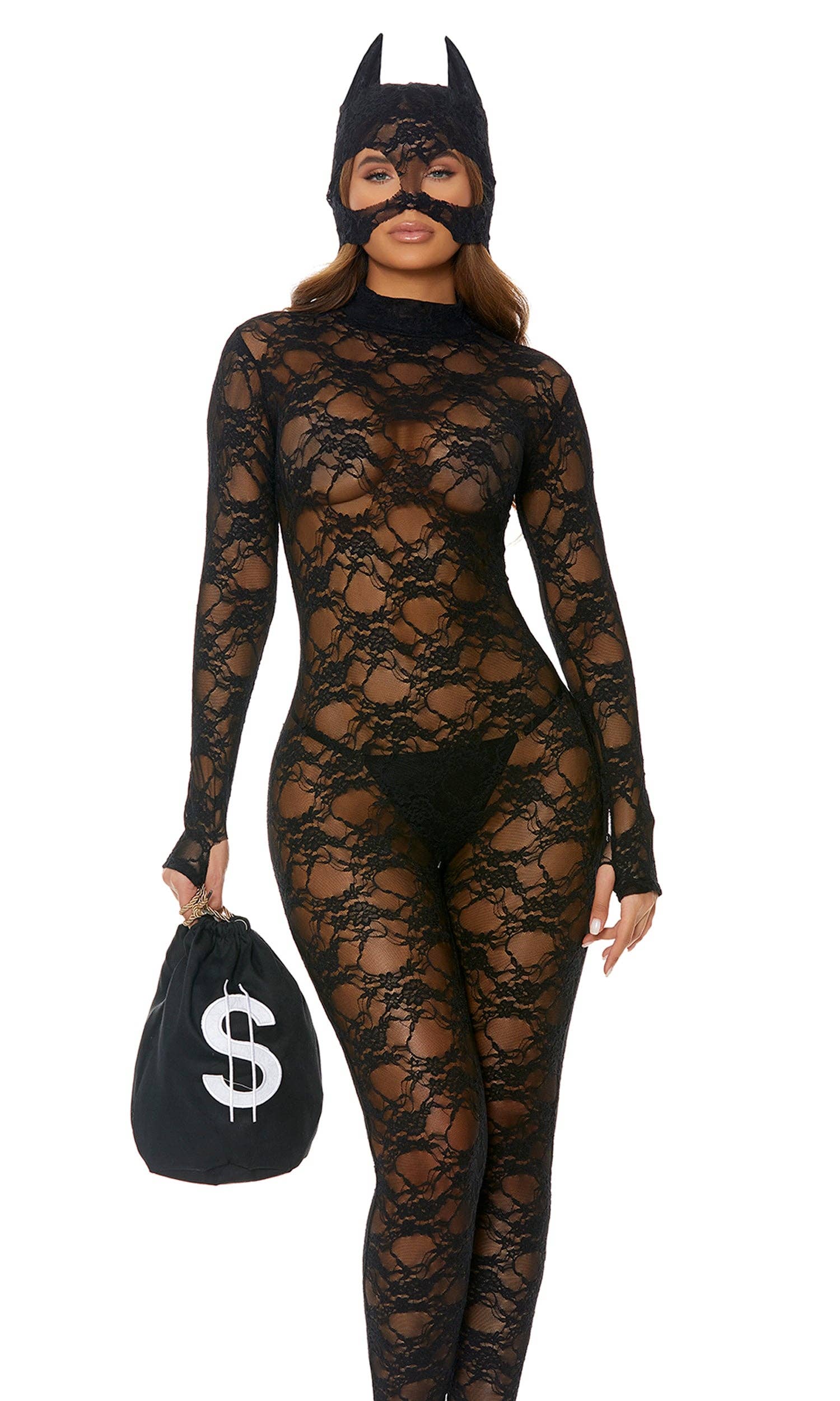 Black About My Money Sexy Cat Burglar Costume for wholesale on Faire0