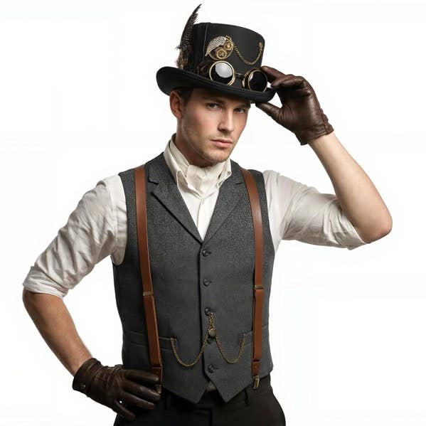 Gear Chain Steampunk Top Hat for wholesale by KBW Global Corp.