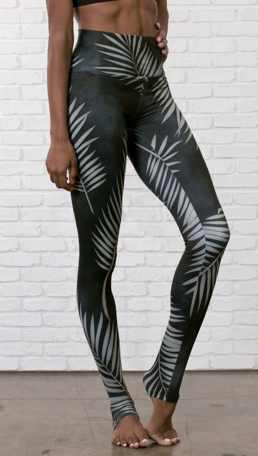 Eagle Rock Werkshop® - Wholesale Athletic/Lounge Leggings - Women's - Black Palms - Buttery Soft Athleisure Leggings10