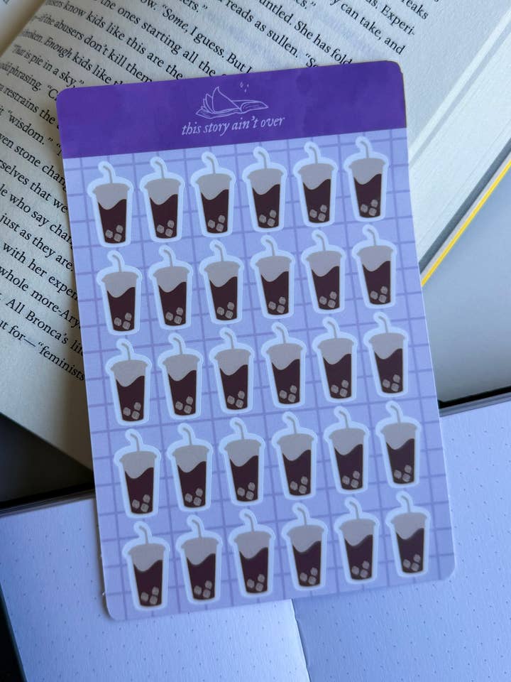 Iced Coffee Journaling Sticker Sheet for wholesale by This Story Ain’t Over