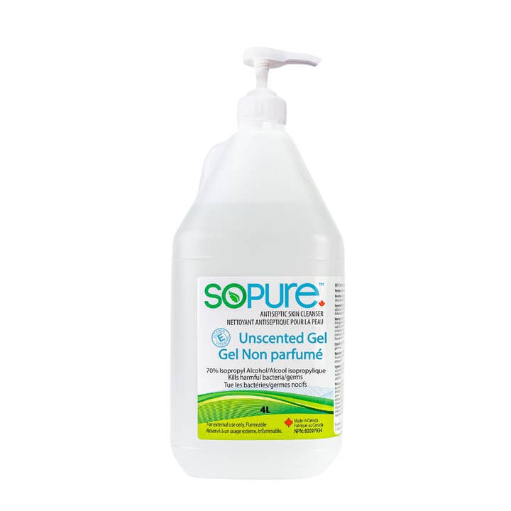 SoPure - Wholesale Hand Sanitizer - SoPure 4L Unscented Gel Hand Sanitizer