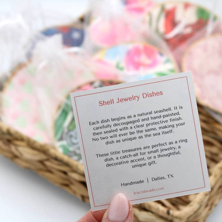 Traci's Beads - Wholesale Jewelry Dish - Sage Floral Shell2