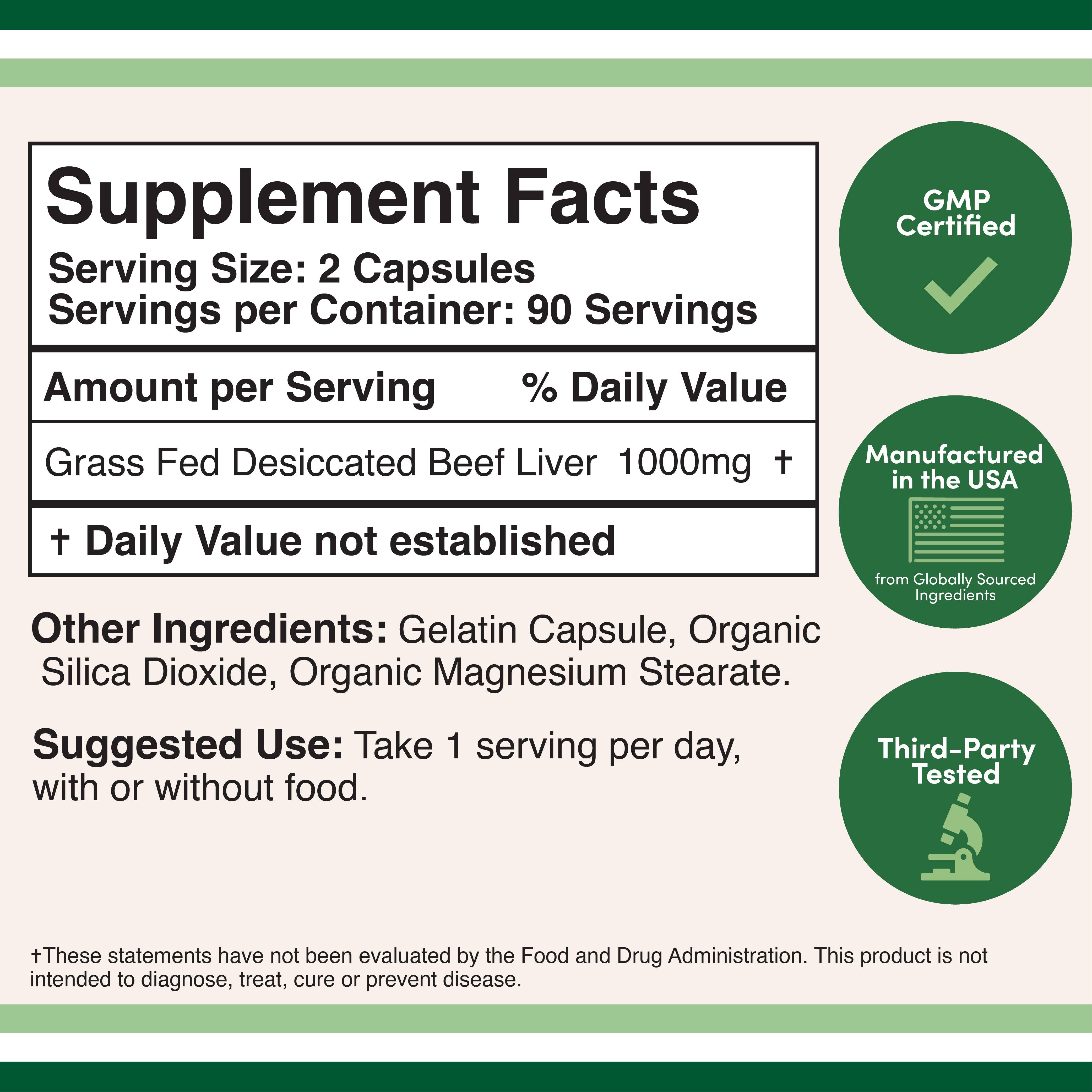Double Wood Supplements - Wholesale Oral Supplement/Vitamin - Grass Fed Beef Liver1