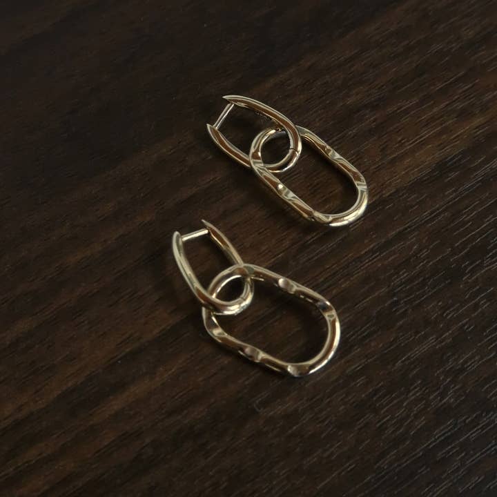 Natalie Borton Designs - Wholesale Dangle Earrings - 14k Fine Textured Marlowe Link Earrings1