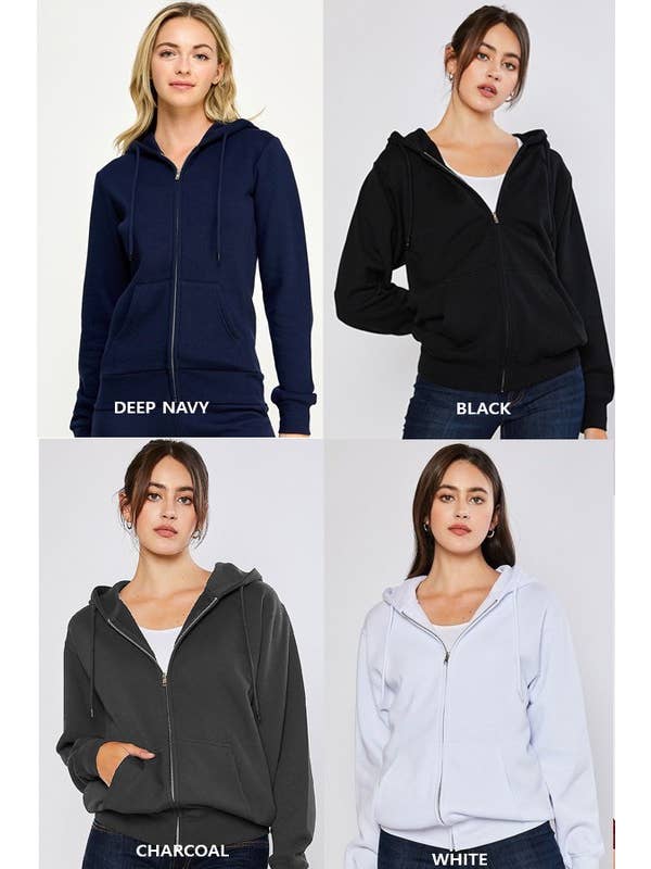 Vanilla Monkey - Wholesale Hoodie - Women's - Oversized Fleece Boyfriends Fit Zip Up Jacket