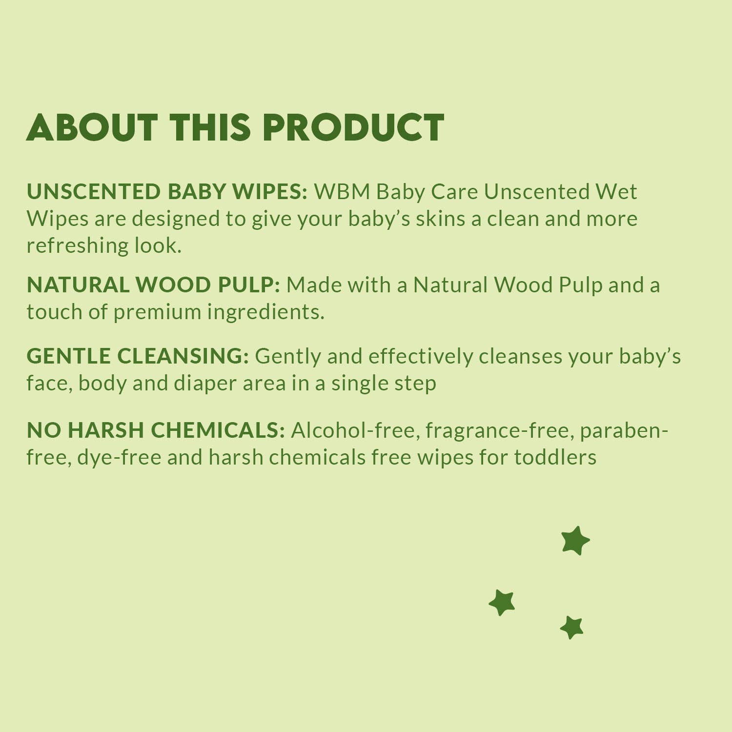 WBM LLC – wholesale Ansikts- och kroppsservetter – Baby – WBM Care Baby våtservetter, Top Dispenser, Oparfymerad, 48 ark3