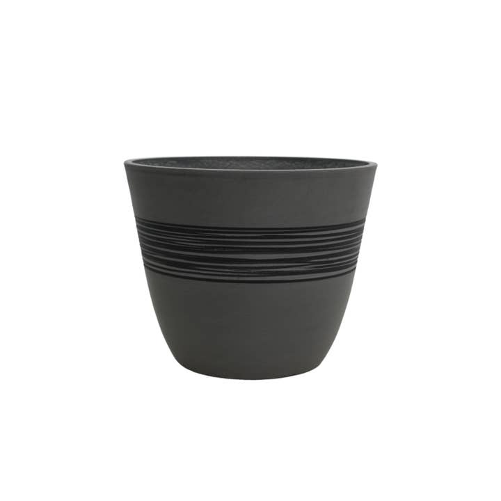Greenship Garden USA - Wholesale Plant Pot - GreenShip Hand Carved Band Planter, W. 12.21"x H. 10.05"