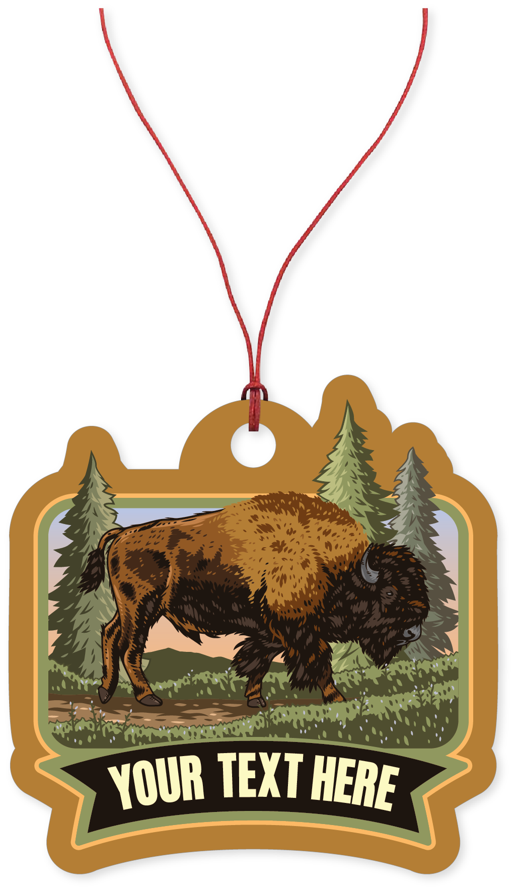 Morris Magnets - Vente Objets de décoration - Ornement : insigne de bison buffle réaliste avec texte1