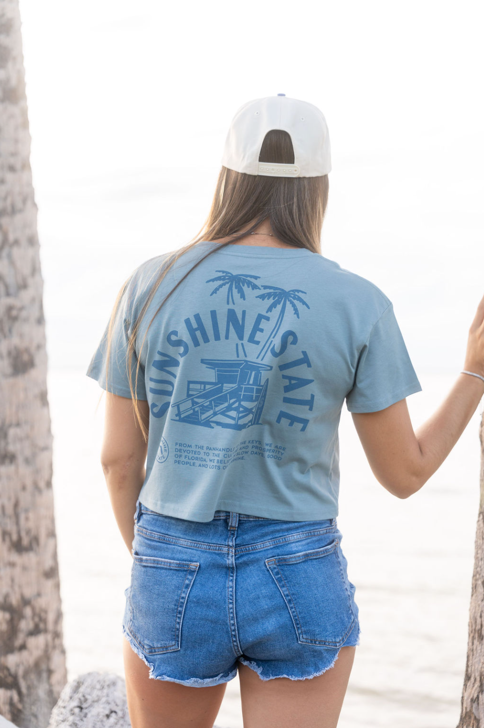 Sunshine State Goods - Wholesale Screen Printed T-Shirt - Women's - Sunshine State Lifeguard Stand Crop Tee2