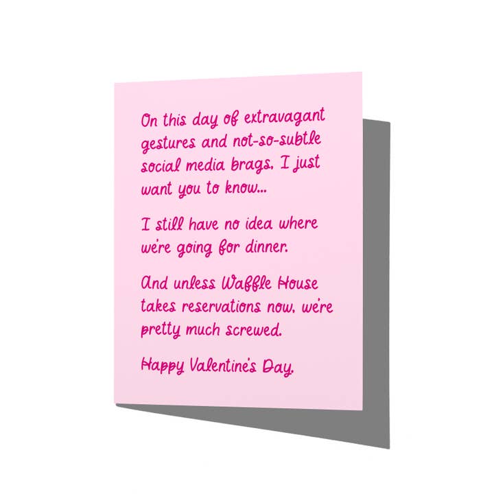 Waffle House Valentine's Day Funny Greeting Card for wholesale by La Folie Press