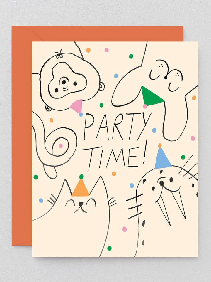 Party Animals Kids Birthday Greetings Card for wholesale by Wrap (US duties paid)