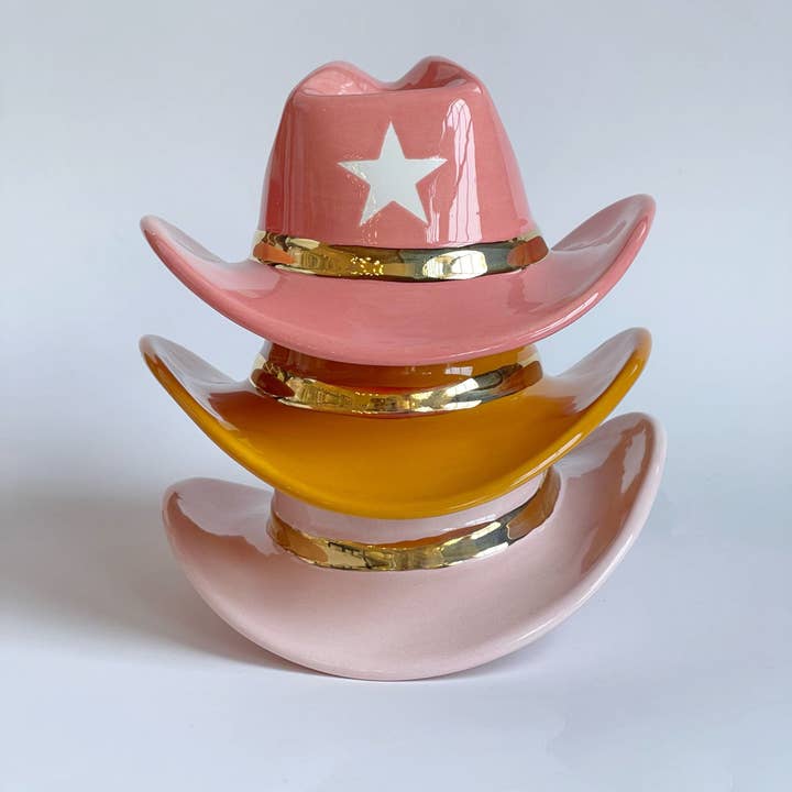 Lo Home | Ruby Clay – Objeto de mesa decorativo por atacado – Chapéu de Cowboy Cerâmico8